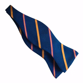 Regimental Grenadine Bow Tie - Petrol/Orange/Purple