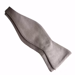 Pin Dot Silk Bow Tie - Champagne/Beige/White