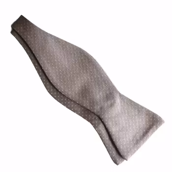 Pin Dot Silk Bow Tie - Champagne/Beige/White