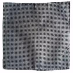 Small Floral Silk/Cotton Pocket Square - Mint/Navy Blue