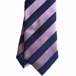 Regimental rep Silk Tie - Pink/Navy Blue