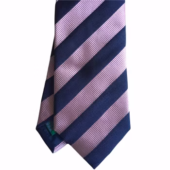 Regimental rep Silk Tie - Pink/Navy Blue