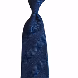 Regimental Silk Grenadine Tie - Untipped - Navy Blue