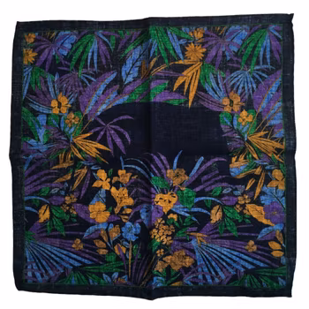 Elephant Wool Pocket Square - Navy Blue/Light Blue/Purple/Green/Mustard