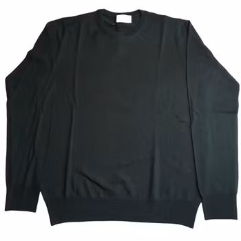 Rundhalsad Merinoulltröja - Mörkgrön