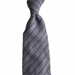 Regimental Cashmere Tie - Untipped - Beige/Brown