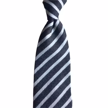 Regimental Cashmere Tie - Untipped - Brown/White