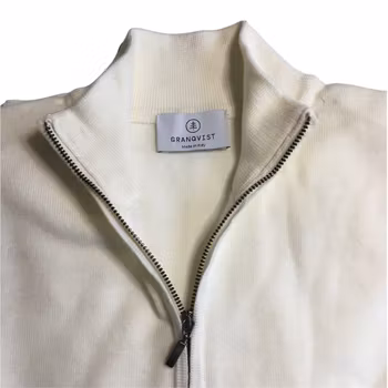 Half Zip Merinoulltröja - Krämvit