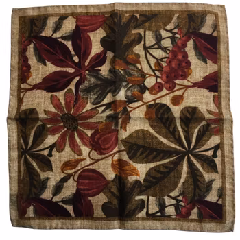 Forrest Blend Wool Pocket Square - Beige