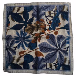 Forrest Blend Wool Pocket Square - Light Blue/Navy Blue