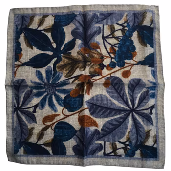 Forrest Blend Wool Pocket Square - Light Blue/Navy Blue