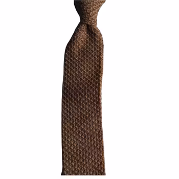 Solid Knitted Wool Tie - Camel