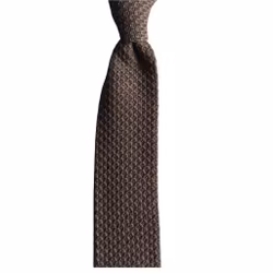 Solid Knitted Wool Tie - Light Brown