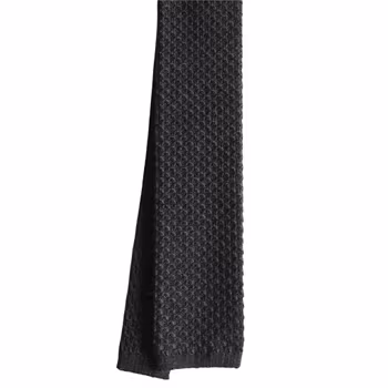 Solid Knitted Wool Tie - Dark Grey