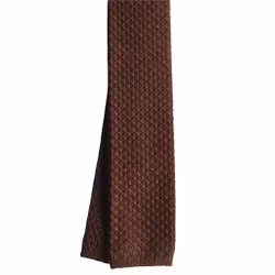 Solid Knitted Wool Tie - Rust Brown
