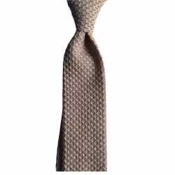 Solid Knitted Wool Tie - Beige