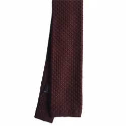 Solid Knitted Wool Tie - Burgundy
