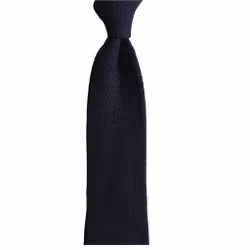 Solid Knitted Cashmere Tie - Navy Blue