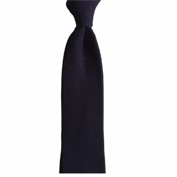 Solid Knitted Cashmere Tie - Navy Blue