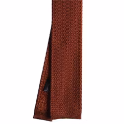 Solid Knitted Silk Tie - Rust Orange