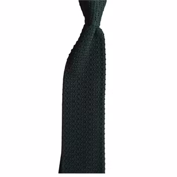 Solid Knitted Silk Tie - Dark Green