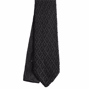 Diamond Solid Knitted Silk Tie - Dark Grey
