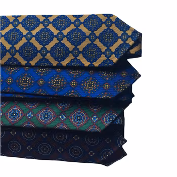 Large Medallion Ancient Madder Silk Tie - Untipped - Burgundy