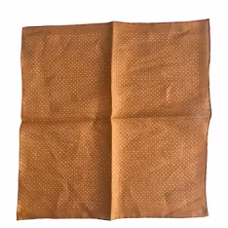 Pindot Linen Pocket Square - Light Brown/White