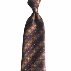 Floral Printed Silk Tie - Bourgogne/Beige/Blue