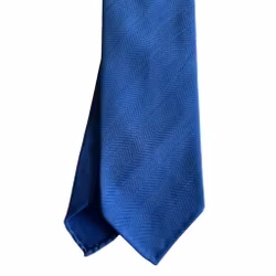 Solaro Wool/Cotton Tie - Untipped - Mid Blue