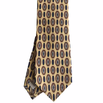 Medallion Printed Silk Tie - Yellow