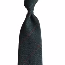 Plaide Silk/Linen Tie - Untipped - Dark Green