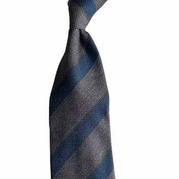 Regimental Silk/Wool Grenadine Tie - Untipped - Grey