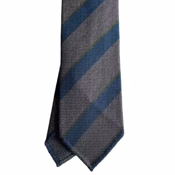 Regimental Silk/Wool Grenadine Tie - Untipped - Grey