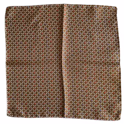 Catena Silk Pocket Square - Brown