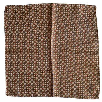 Catena Silk Pocket Square - Brown