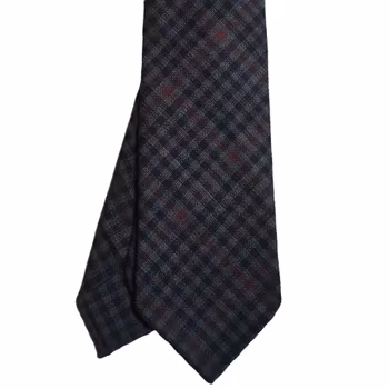 Gunclub Light Wool Tie - Untipped - Navy Blue/Brown