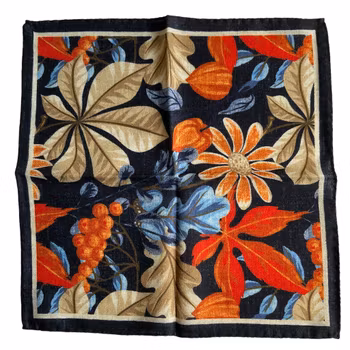 Forrest Blend Wool Pocket Square - Navy Blue