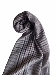 Glencheck Wool Shawl Scarf - Beige