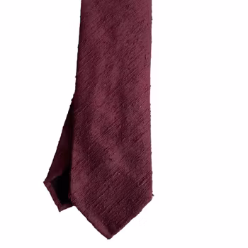 Solid Shantung Tie - Untipped - Burgundy
