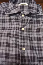 Check Flannel Shirt - Navy Blue/Light Blue