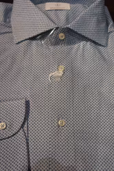 Printed Shirt - Light Blue/Navy Blue