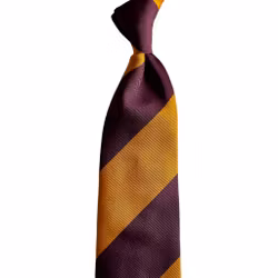 Silk Regimental Blockstripe Untipped - Yellow/Burgundy/Lilac