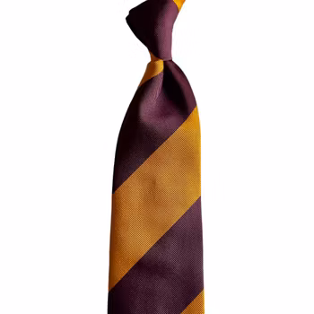 Silk Regimental Blockstripe Untipped - Yellow/Burgundy/Lilac