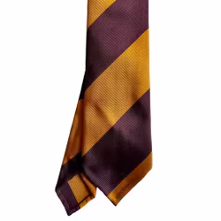 Silk Regimental Blockstripe Untipped - Yellow/Burgundy/Lilac