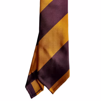 Silk Regimental Blockstripe Untipped - Yellow/Burgundy/Lilac