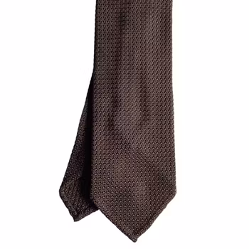 Solid Silk Grenadine Grossa Tie - Untipped - Brown