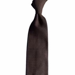 Solid Silk Grenadine Grossa Tie - Untipped - Brown