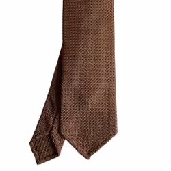 Solid Silk Grenadine Grossa Tie - Untipped - Nougat