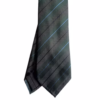 Regimental Silk Tie - Untipped - Dark Green/Light Blue